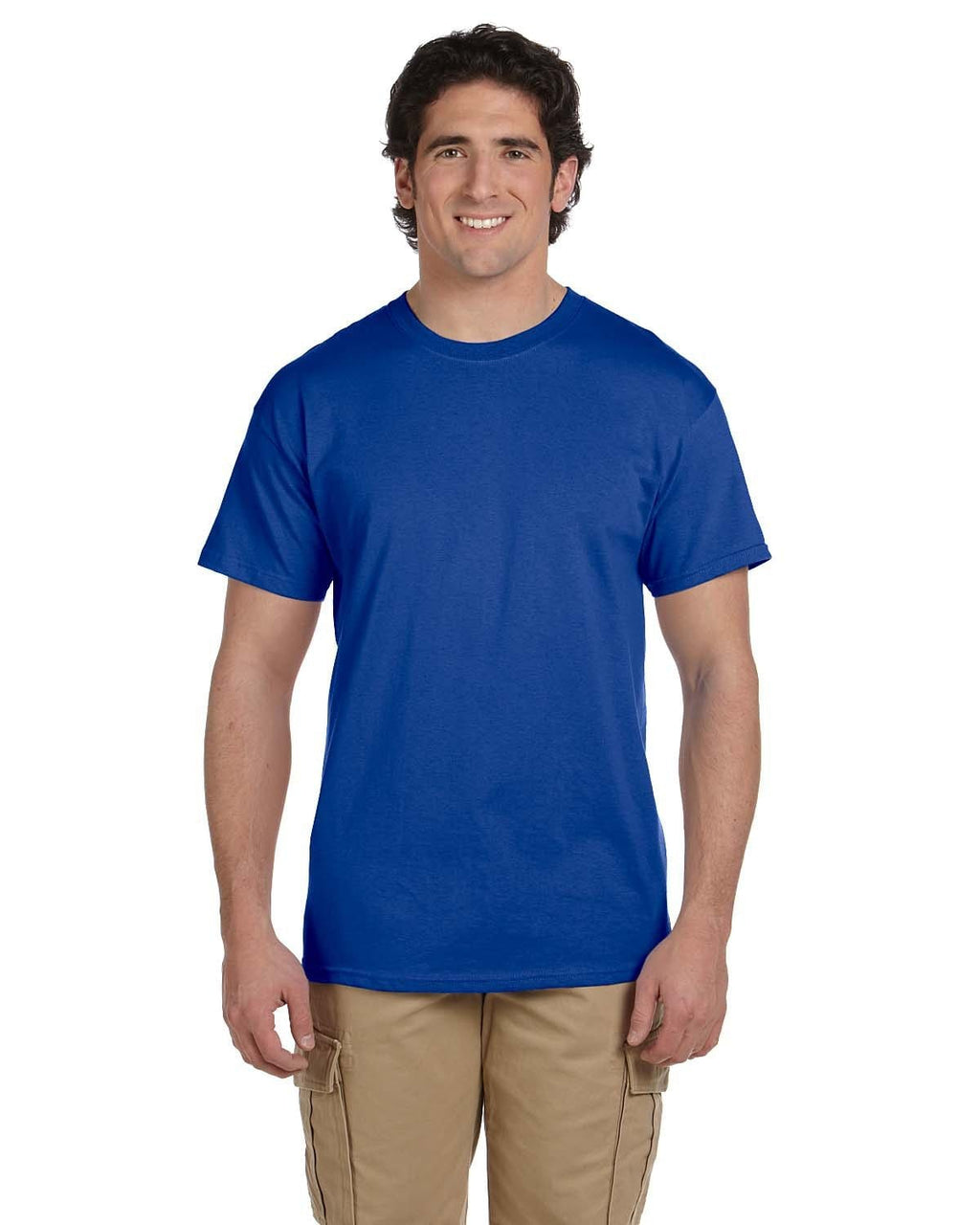 Men's Royal Blue Solid Short Sleeve Crew Neck T-Shirt