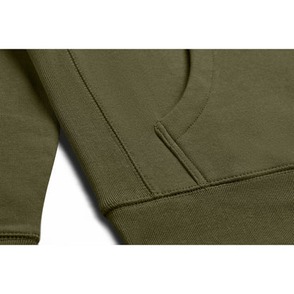 Military Olive Heavyweight Brushed Pullover Hoodie